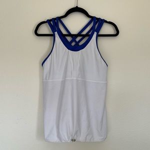 COHO Tennis Sarah Tank - White + Blue